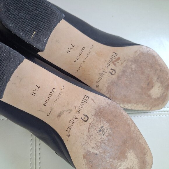 Etienne Aigner Valentine Loafers Vintage Slip Ons Logo Buckle Navy - Picture 10 of 10